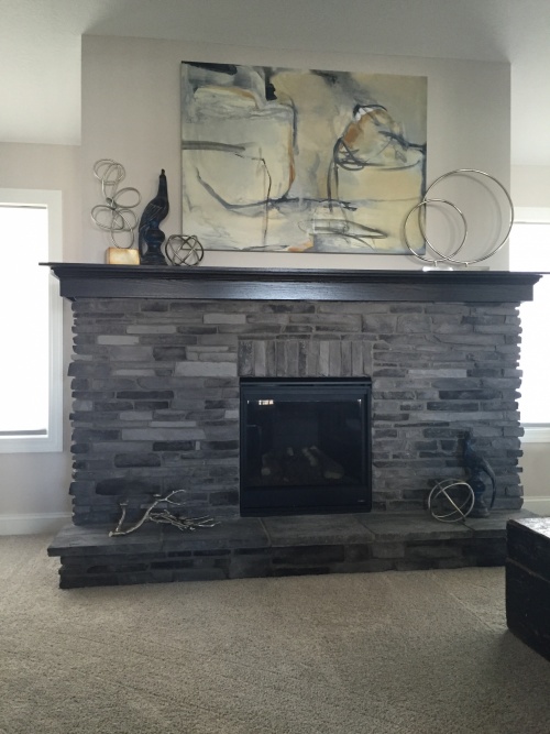 Contemporary fireplace - modern home