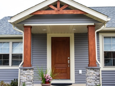 Custom Home Exterior - Craftsman Style Front Door