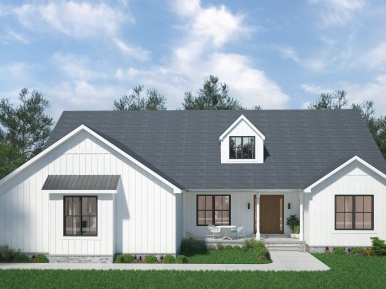 Modern Farmhouse exterior home rendering
