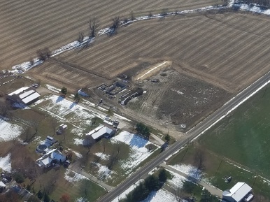 Drone shot of Medina Home Building