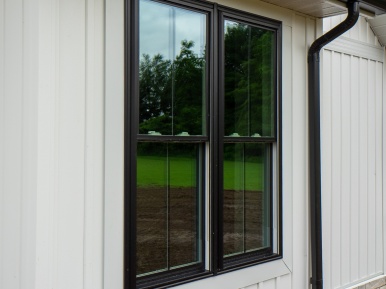 Black Window Trim with White Siding
