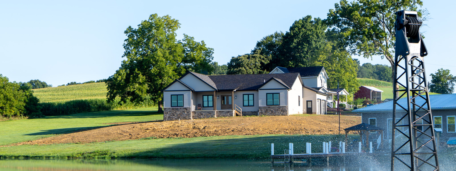 finished Capstone Home overlooking a pond in Danville Ohio