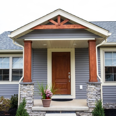 Custom Home Exterior - Craftsman Style Front Door